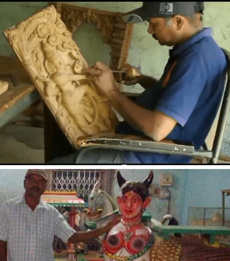 vishwa wood carving in karaikudi